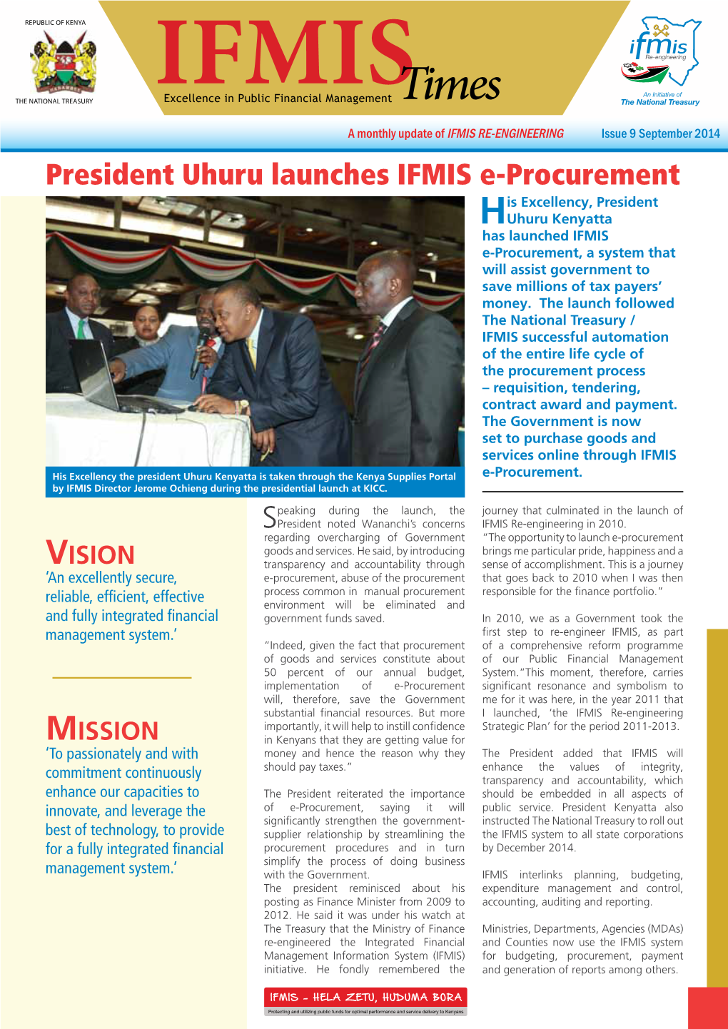 President Uhuru Launches IFMIS E-Procurement
