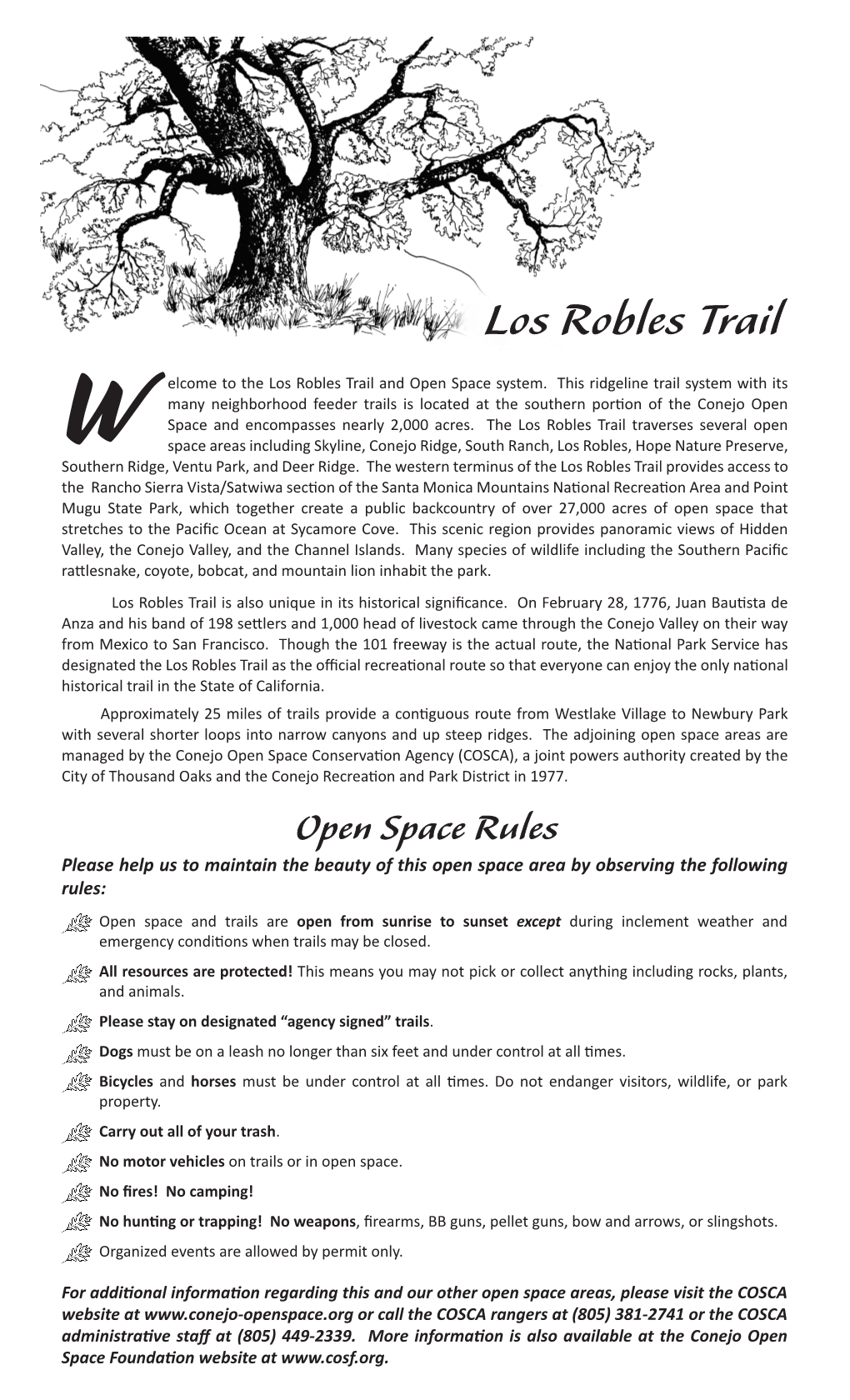 Los Robles Trail Map Narrative 20160810