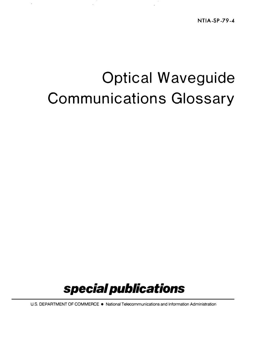 Optical Waveguide Communications Glossary