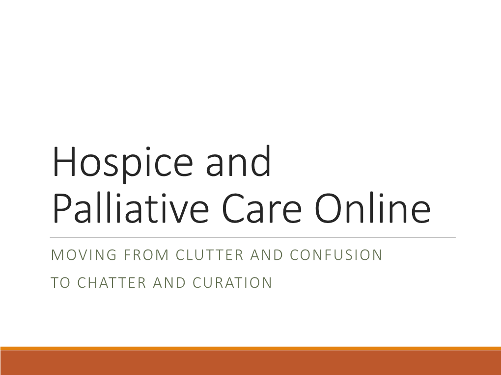 Hospice and Palliative Care Online