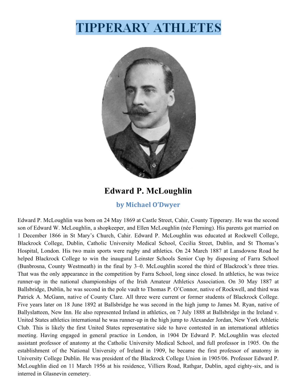 Edward P. Mcloughlin by Michael O’Dwyer