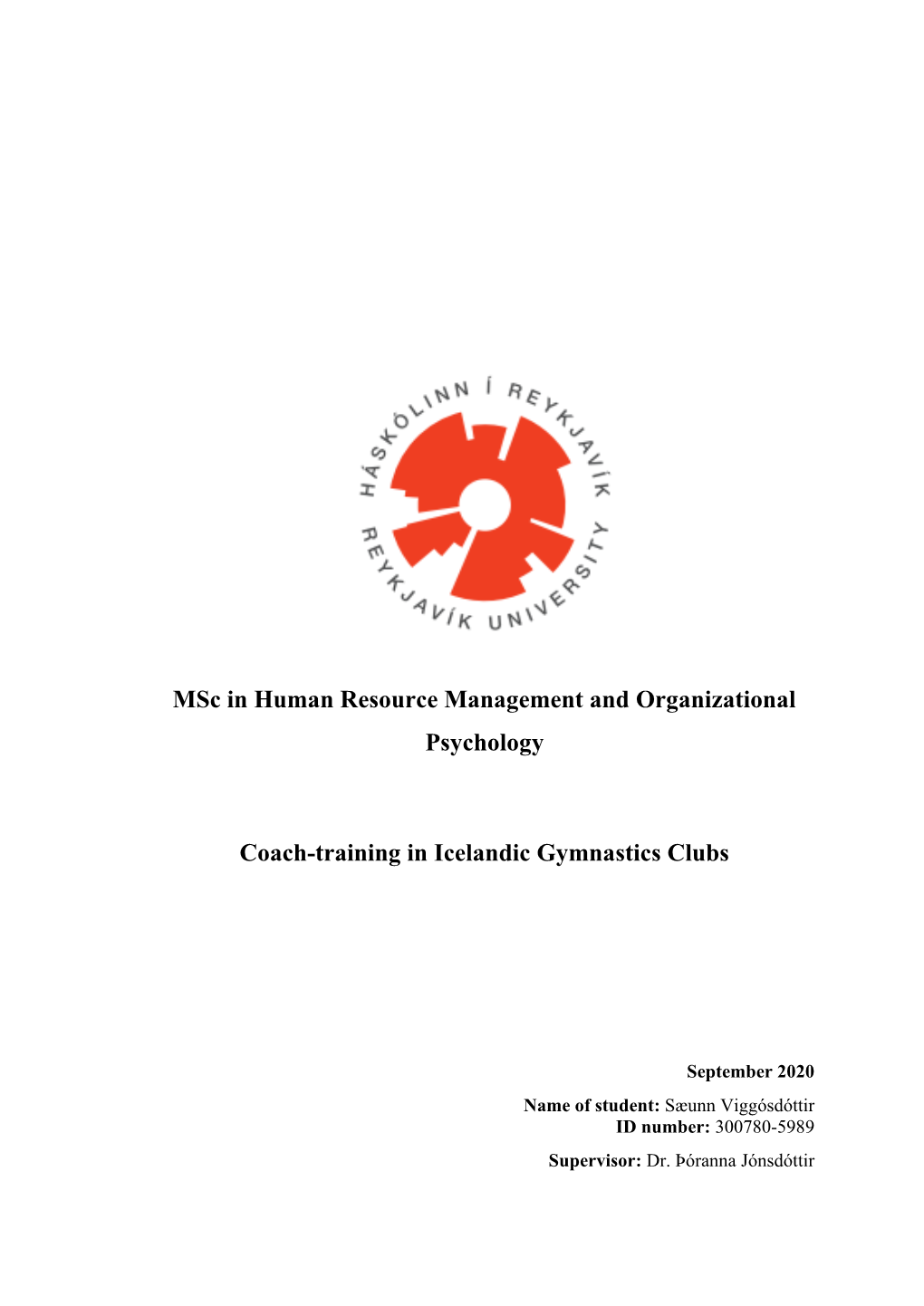 Msc in Human Resource Management and Organizational Psychology