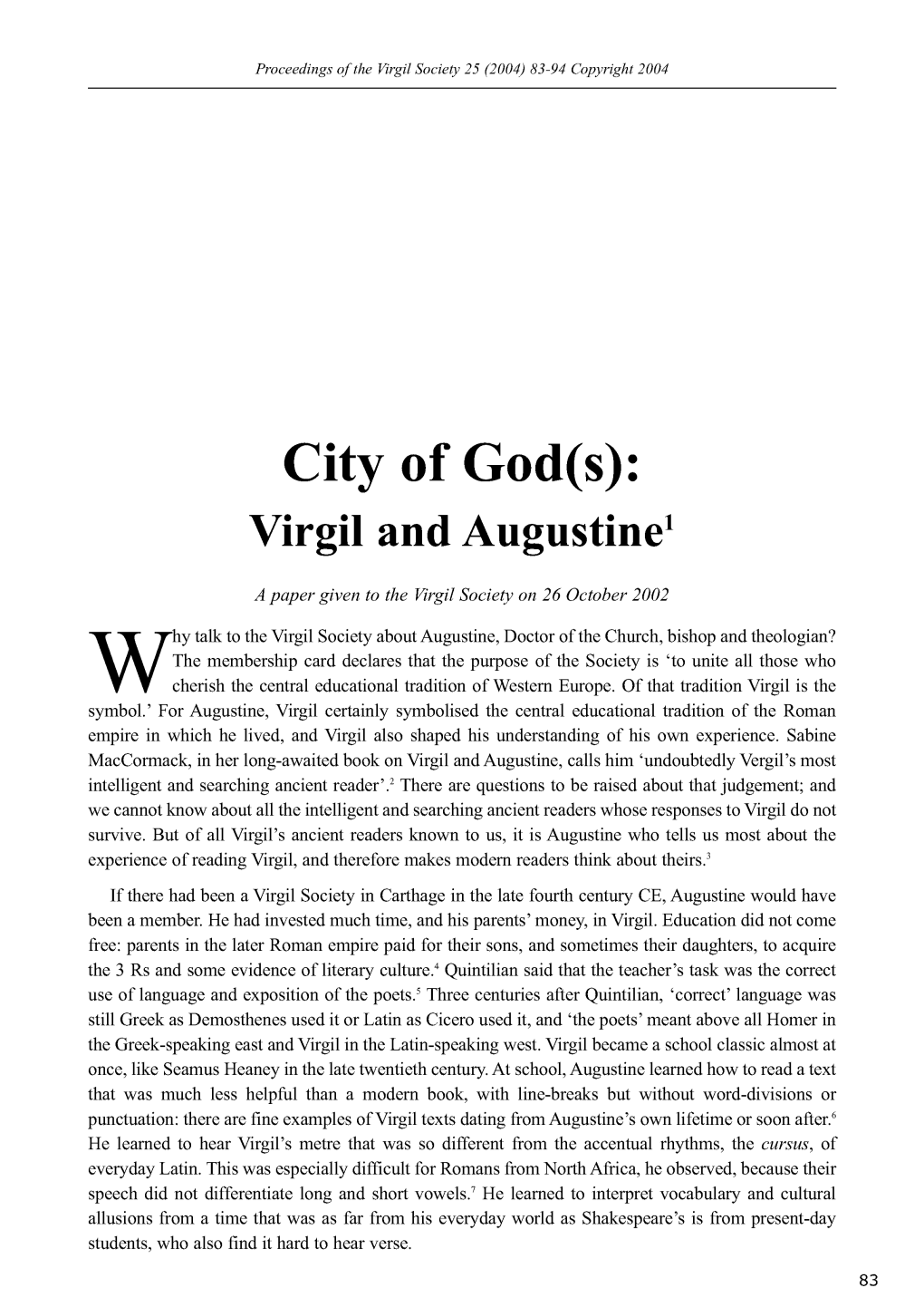 Virgil Society Book 2.Qxd.Qxd