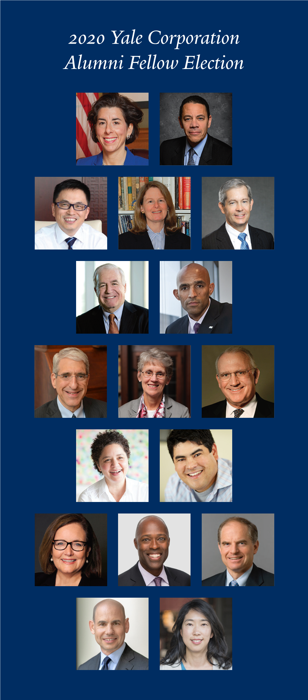 2020 Yale Corporation Alumni Fellow Election Cover Photo: Yale Corporation 2019–2020 April 2020