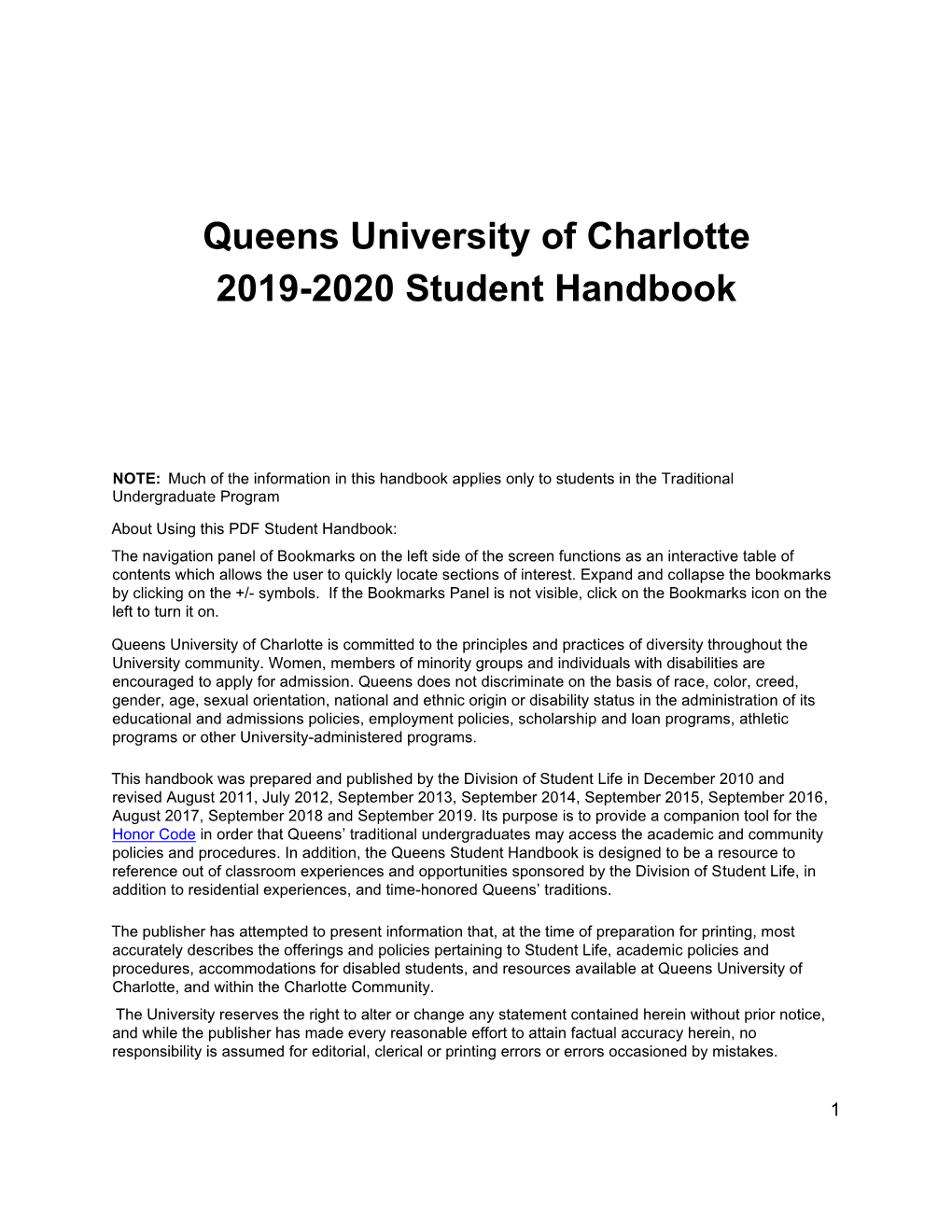 Student Handbook 2019