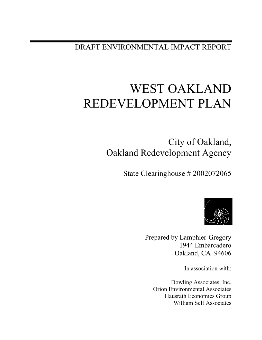 West Oakland Redevelopment Plan