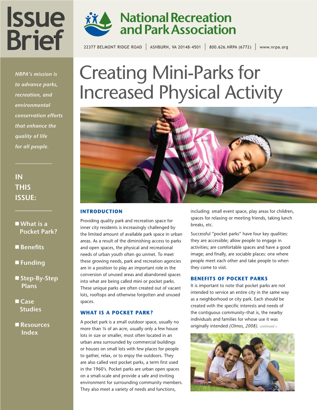 Pocket Parks” Have Four Key Qualities: Areas