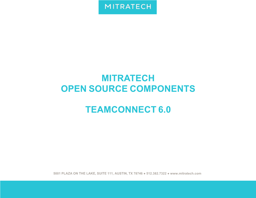 Mitratech Open Source Components Teamconnect