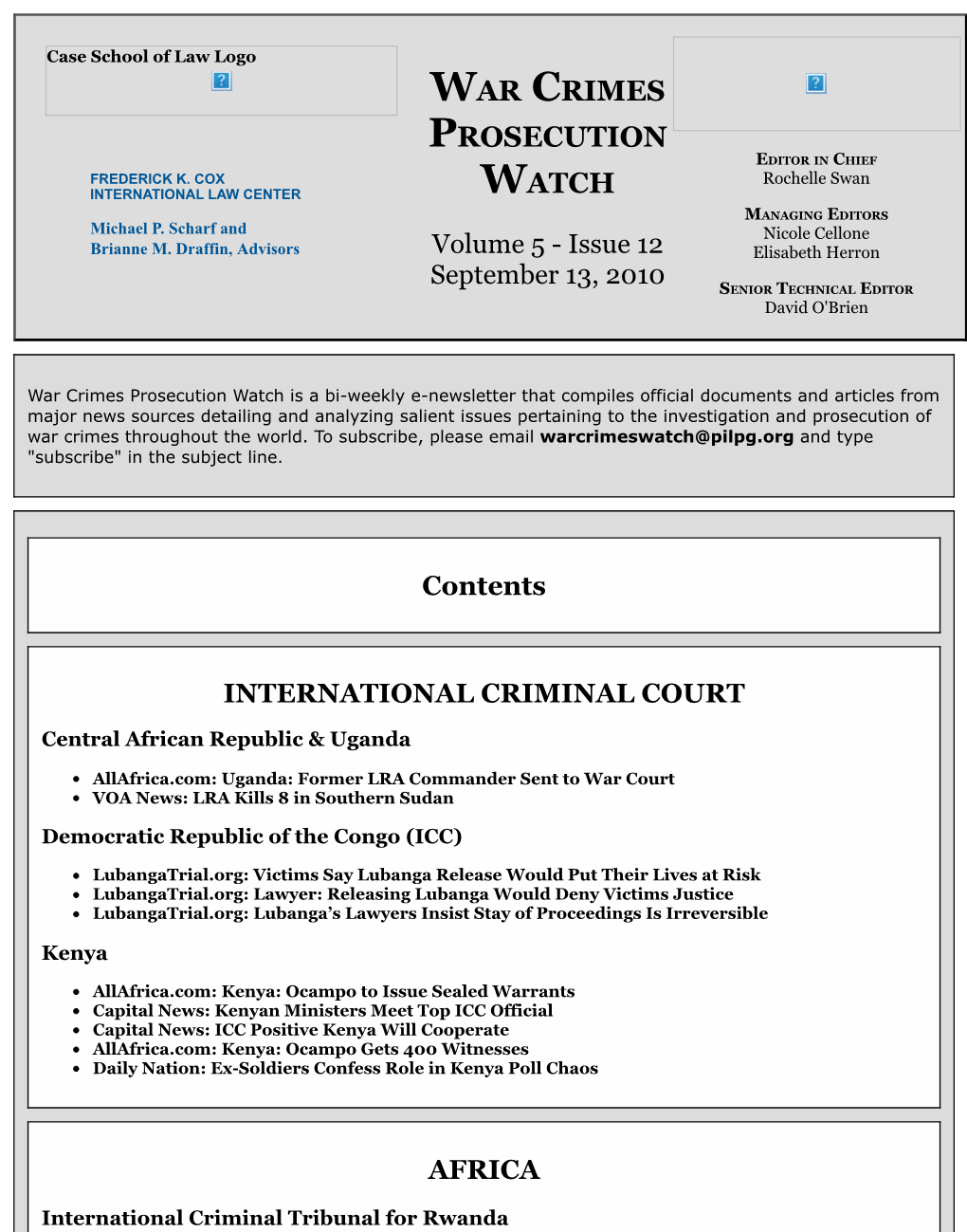 War Crimes Prosecution Watch