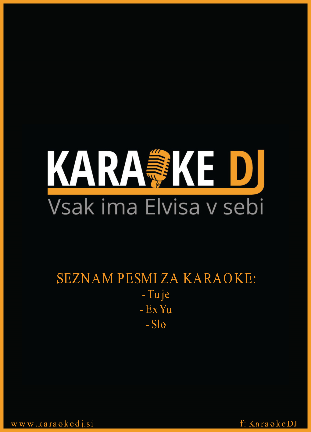 SEZNAM PESMI ZA KARAOKE: - Tuje - Exyu - Slo