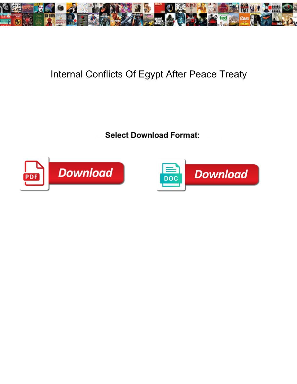 Internal Conflicts of Egypt After Peace Treaty