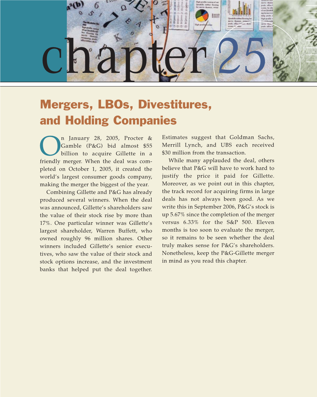 Mergers, Lbos, Divestitures, and Holding Companies