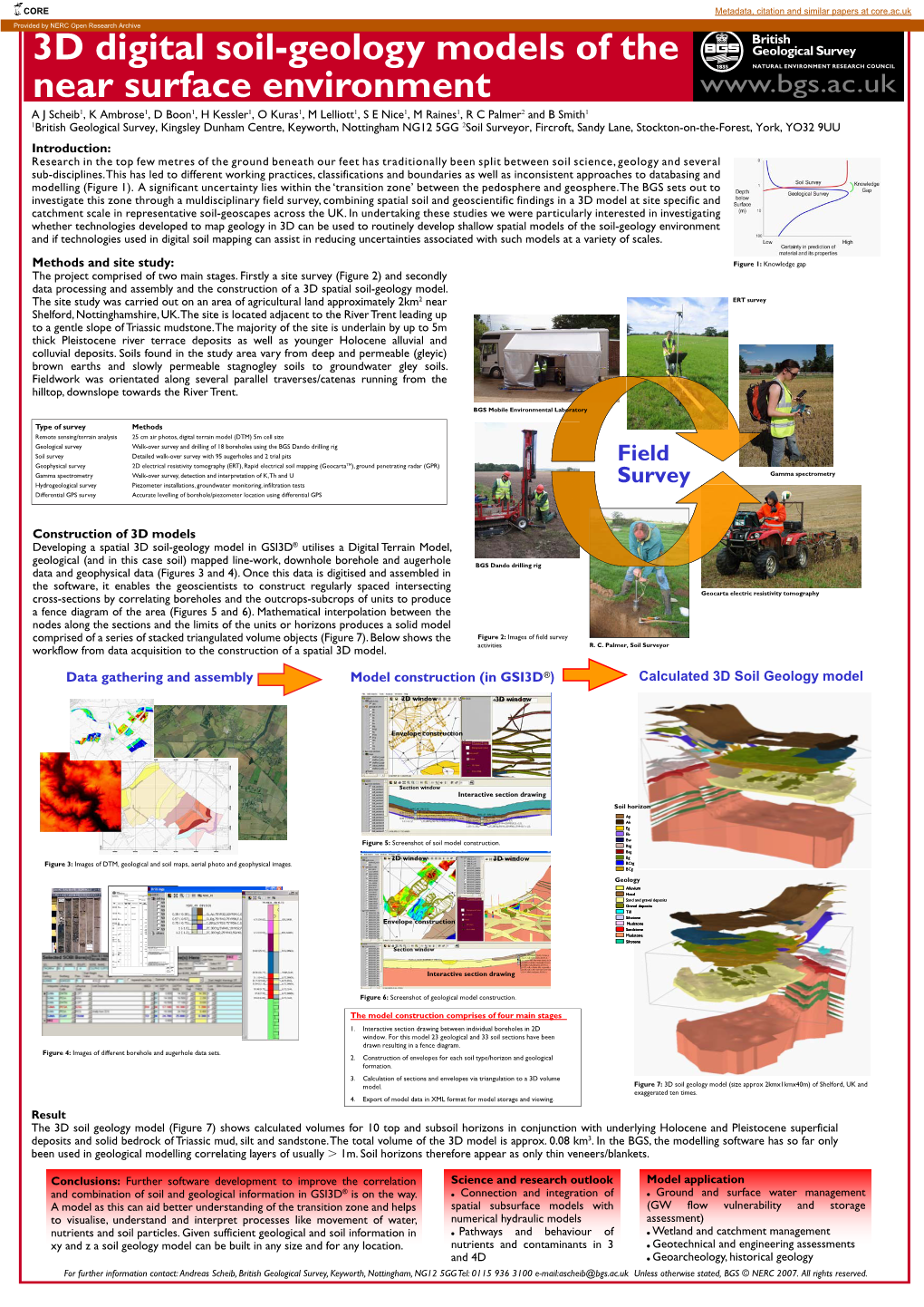 3D Digital Soil-Geology Models of the Near Surface Environment