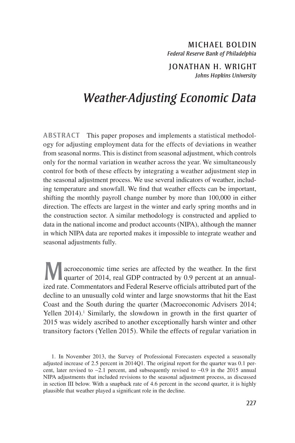 Weather-Adjusting Economic Data