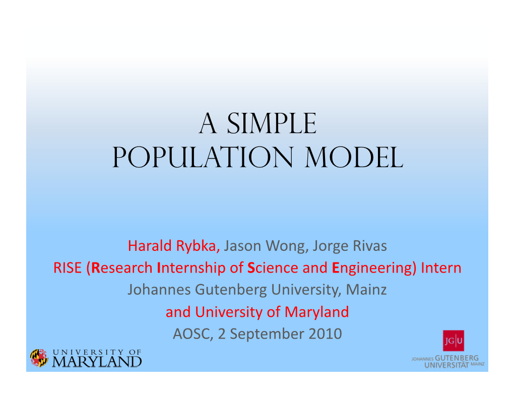 A Simple Population Model