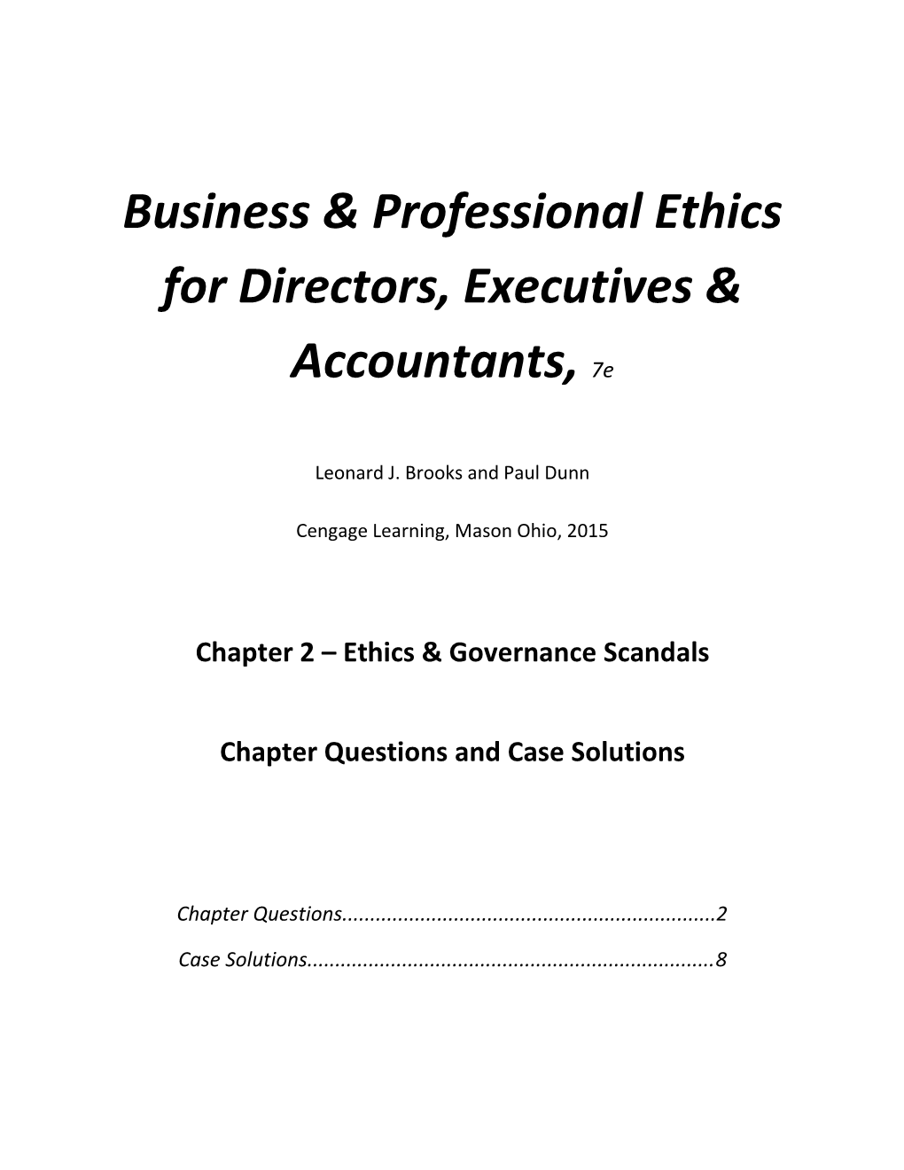 Business & Professional Ethics for Directors