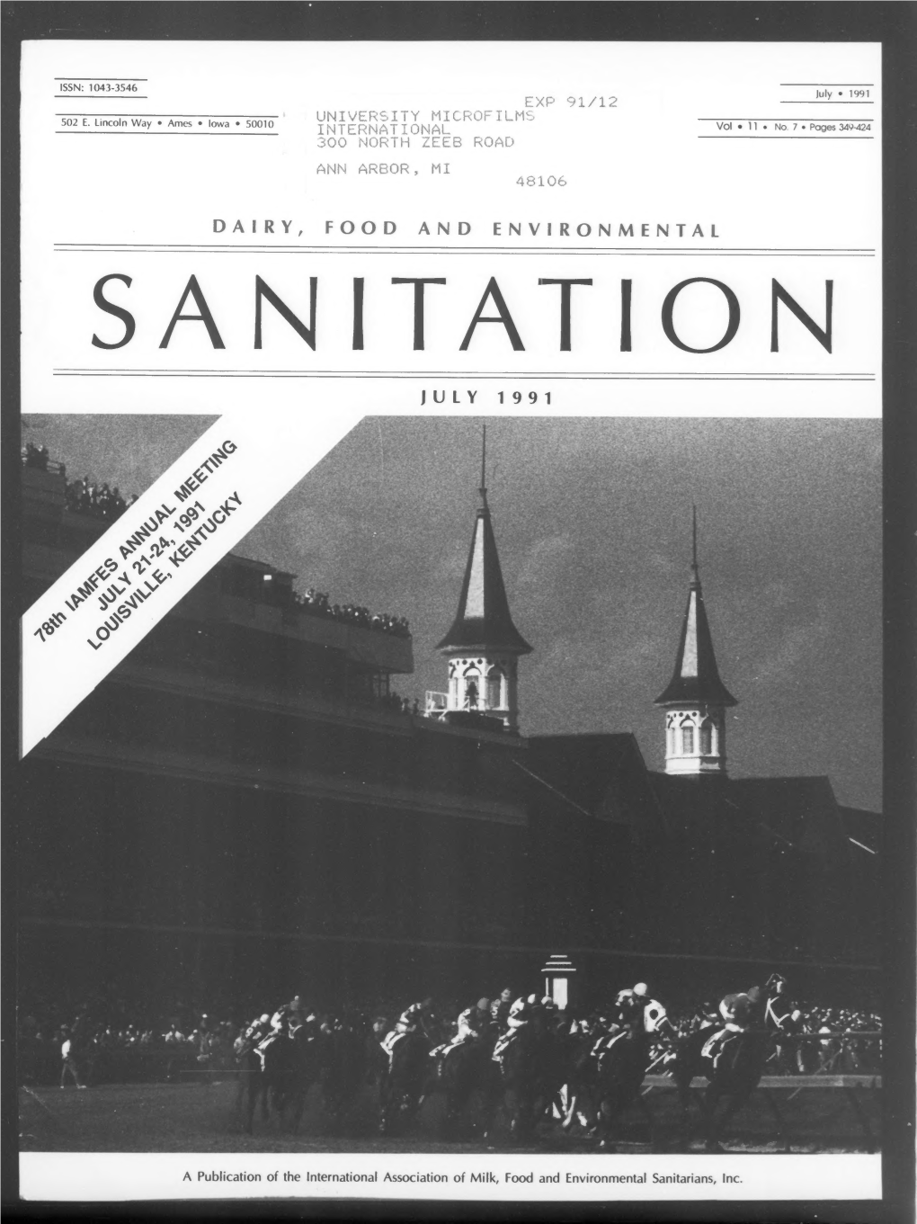 Dairy, Food and Environmental Sanitation 1991-07