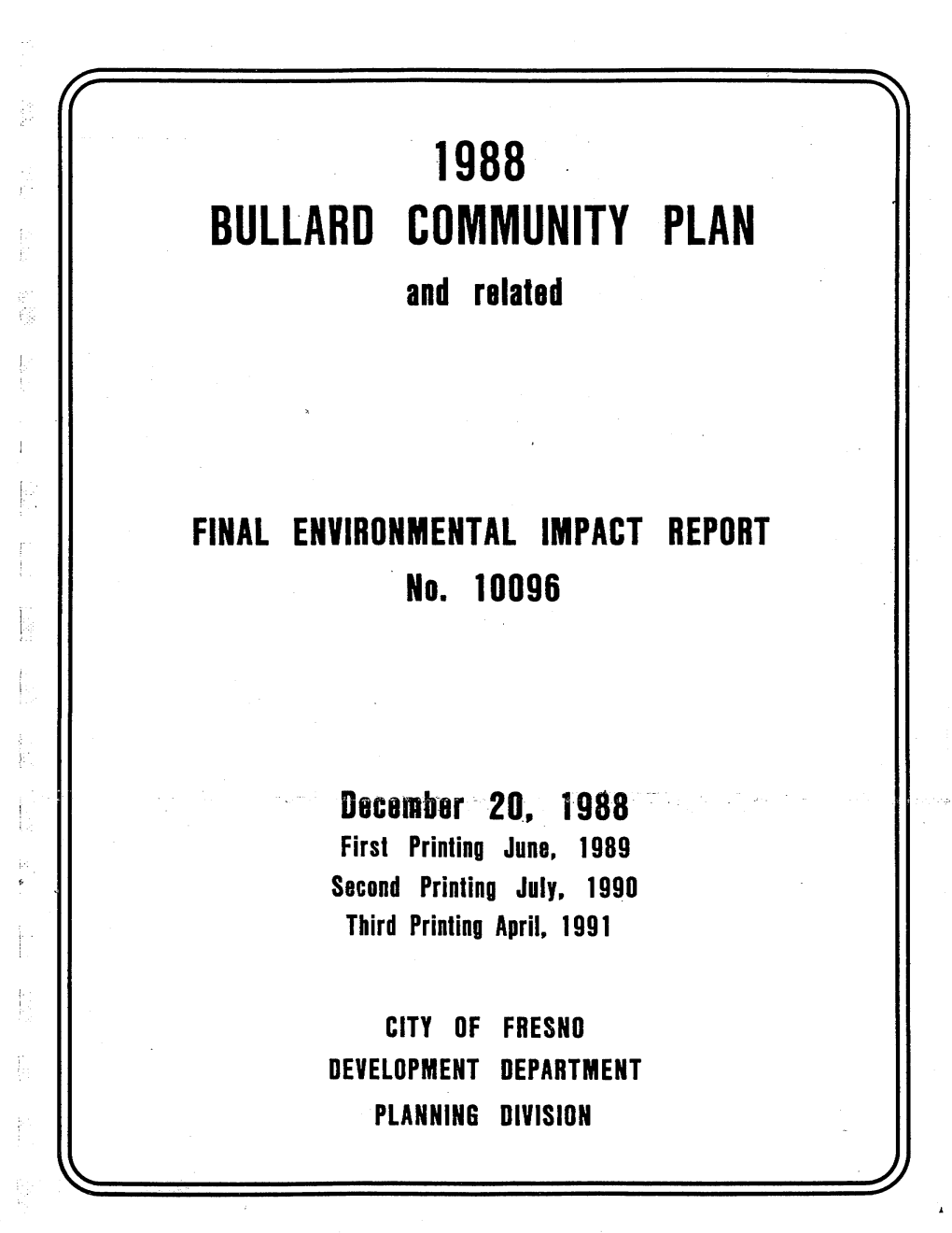 BULLARD COMMUNITY PLAN and Falalad