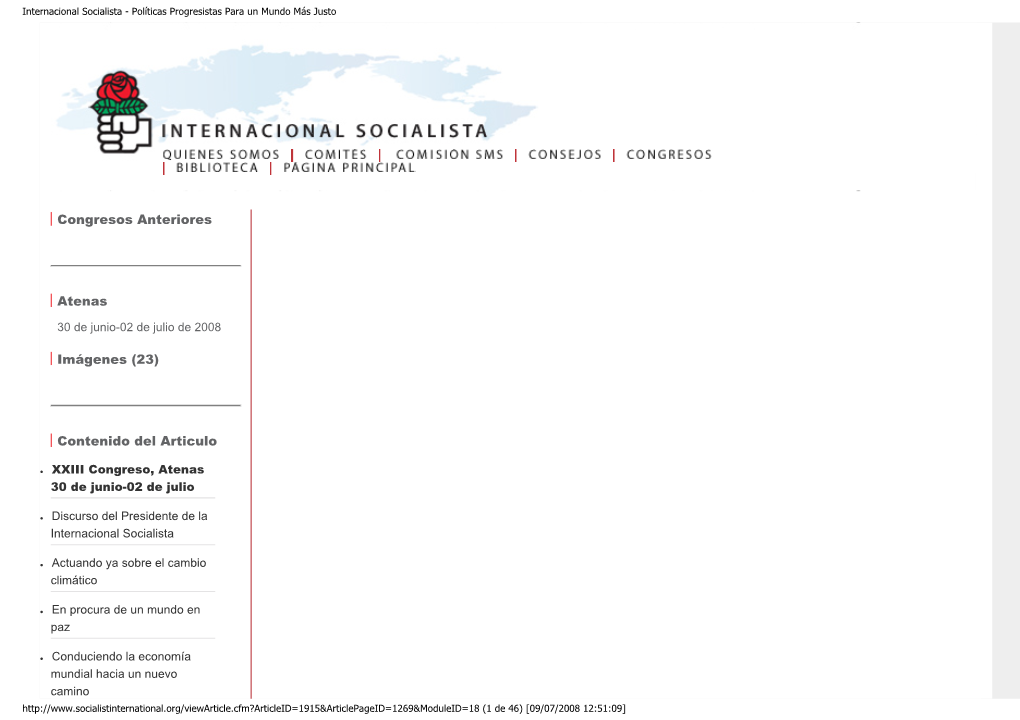 Internacional Socialista - Políticas Progresistas Para Un Mundo Más Justo