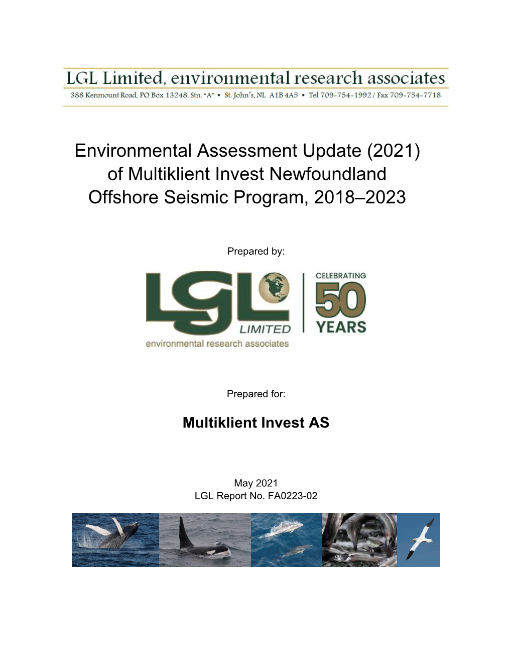 (2021) of Multiklient Invest Newfoundland Offshore Seismic Program, 2018–2023