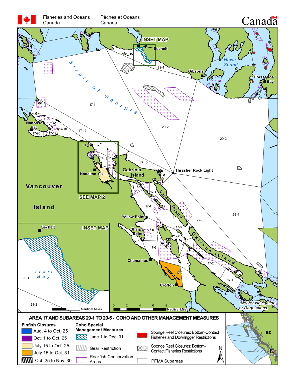 Area 17 and Subareas 29-1 to 29-5, Nanaimo, Sechelt, Strait of Georgia