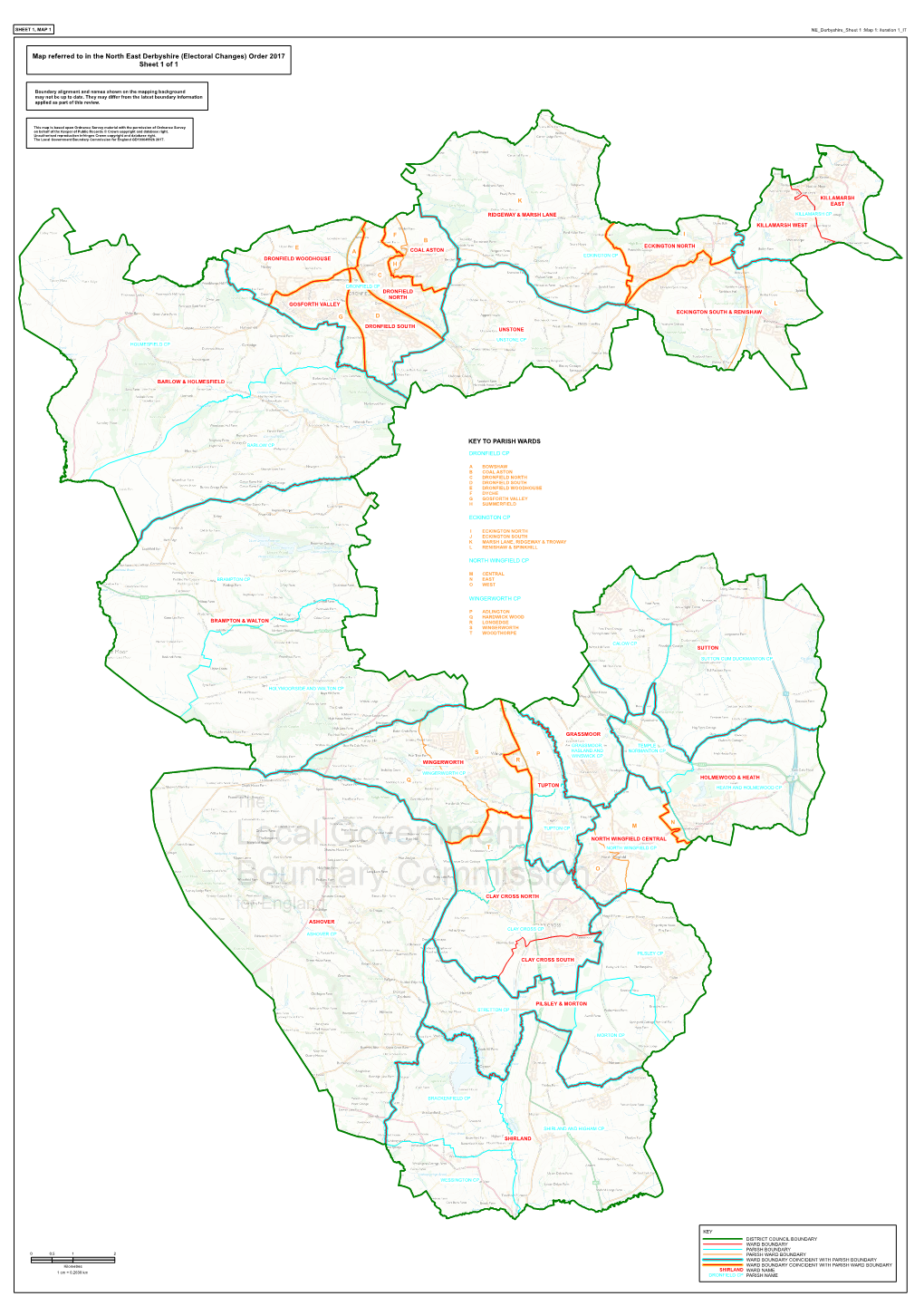 Map Referred to in the North East Derbyshire (Electoral Changes) Order 2017 Sheet 1 of 1