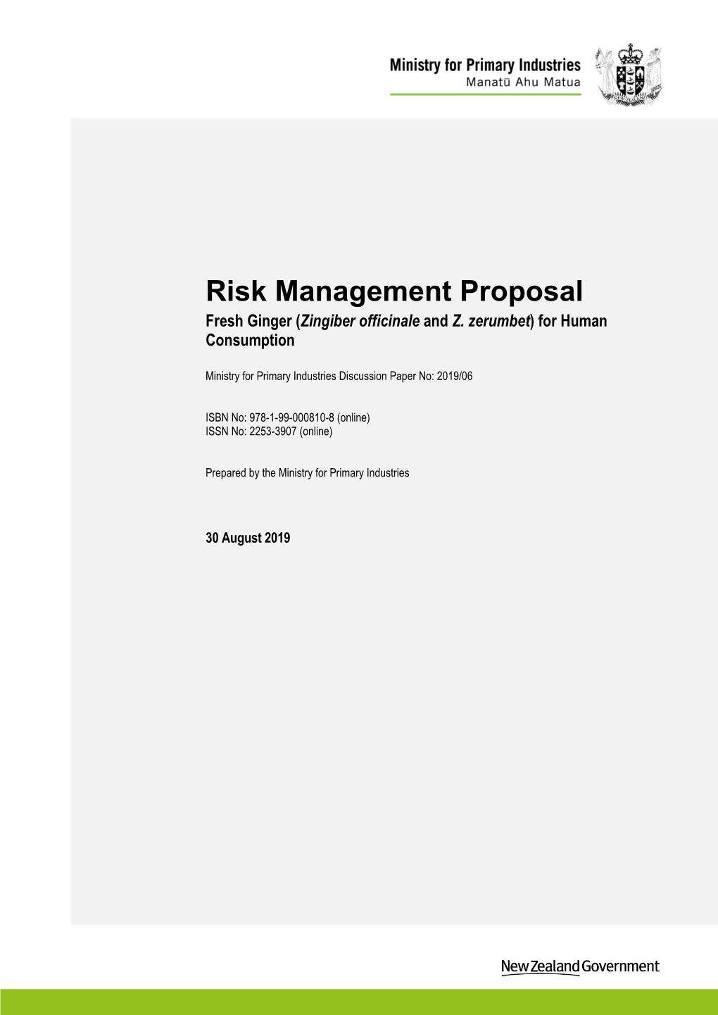 20190611 Ginger Risk Management Proposal RMP V2