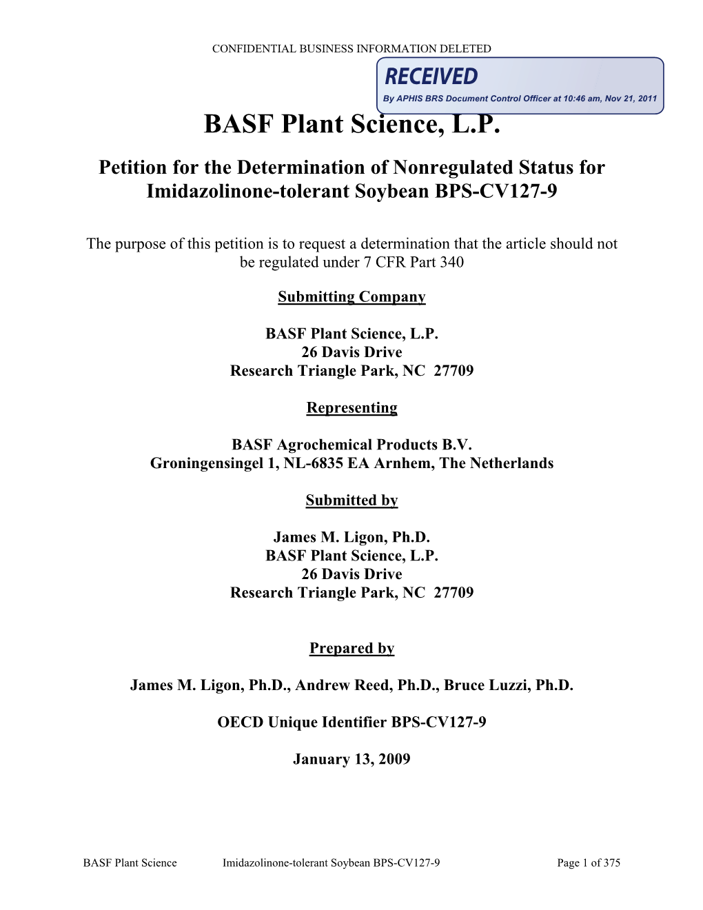 BASF Plant Science, L.P