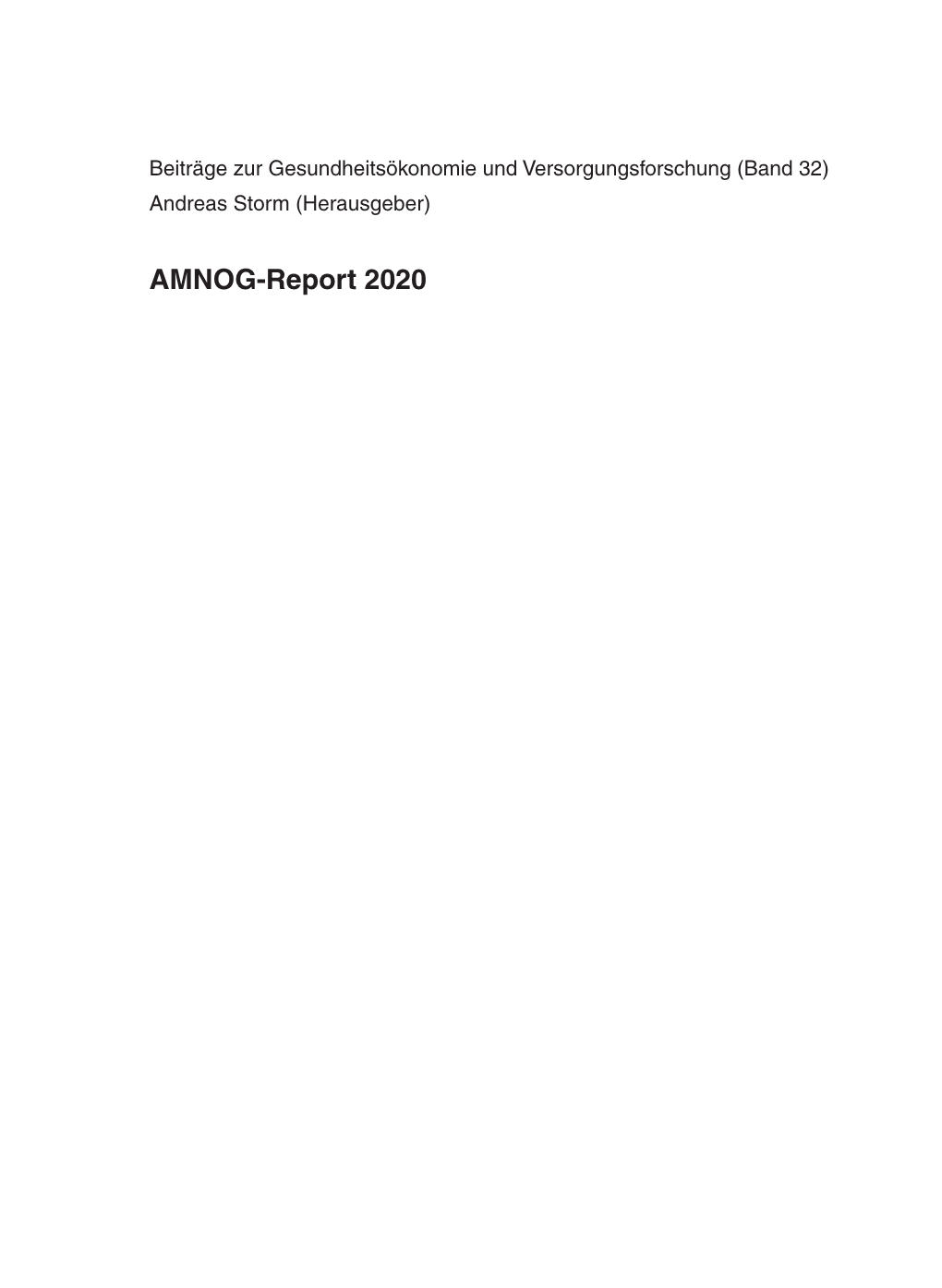 AMNOG-Report 2020