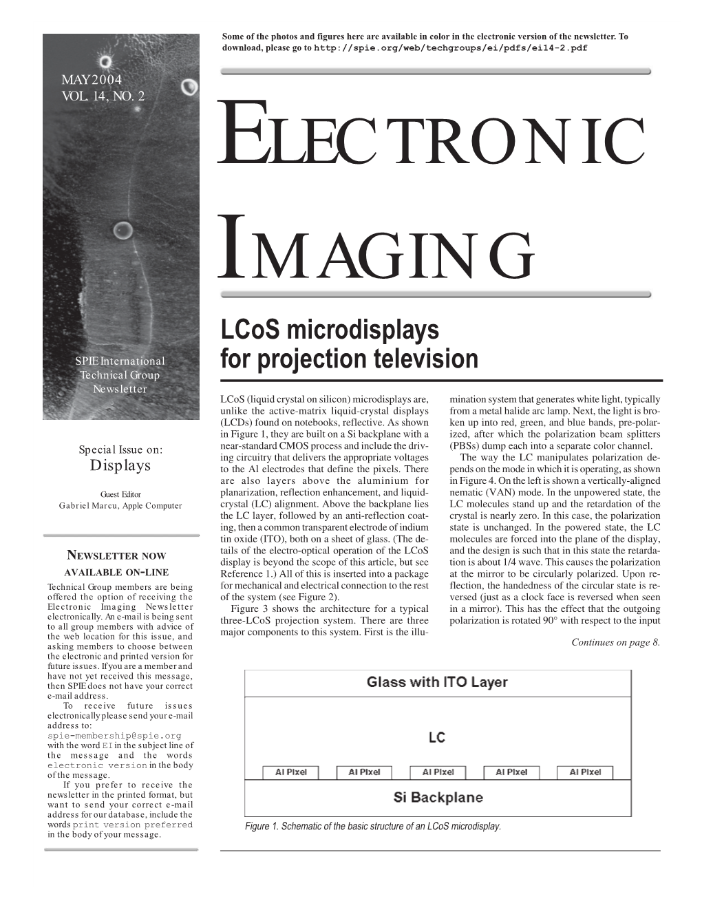 ELECTRONIC IMAGING 14.2 Download, Please Go to MAY 2004