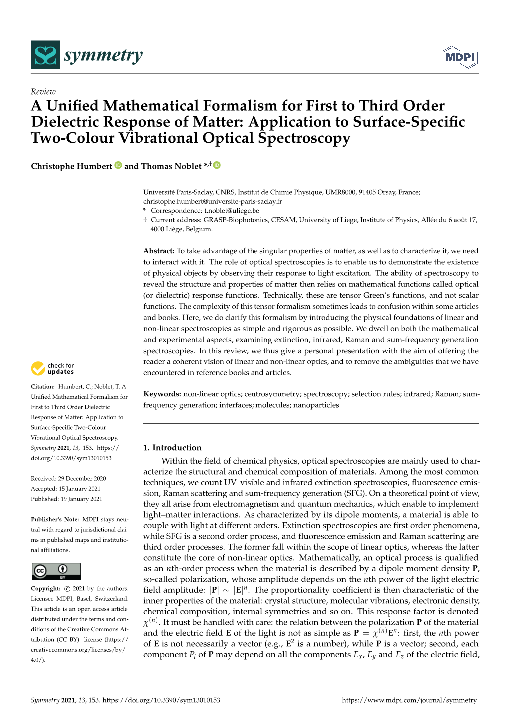 A Unified Mathematical Formalism for First to Third Order Dielectric Response of Matter