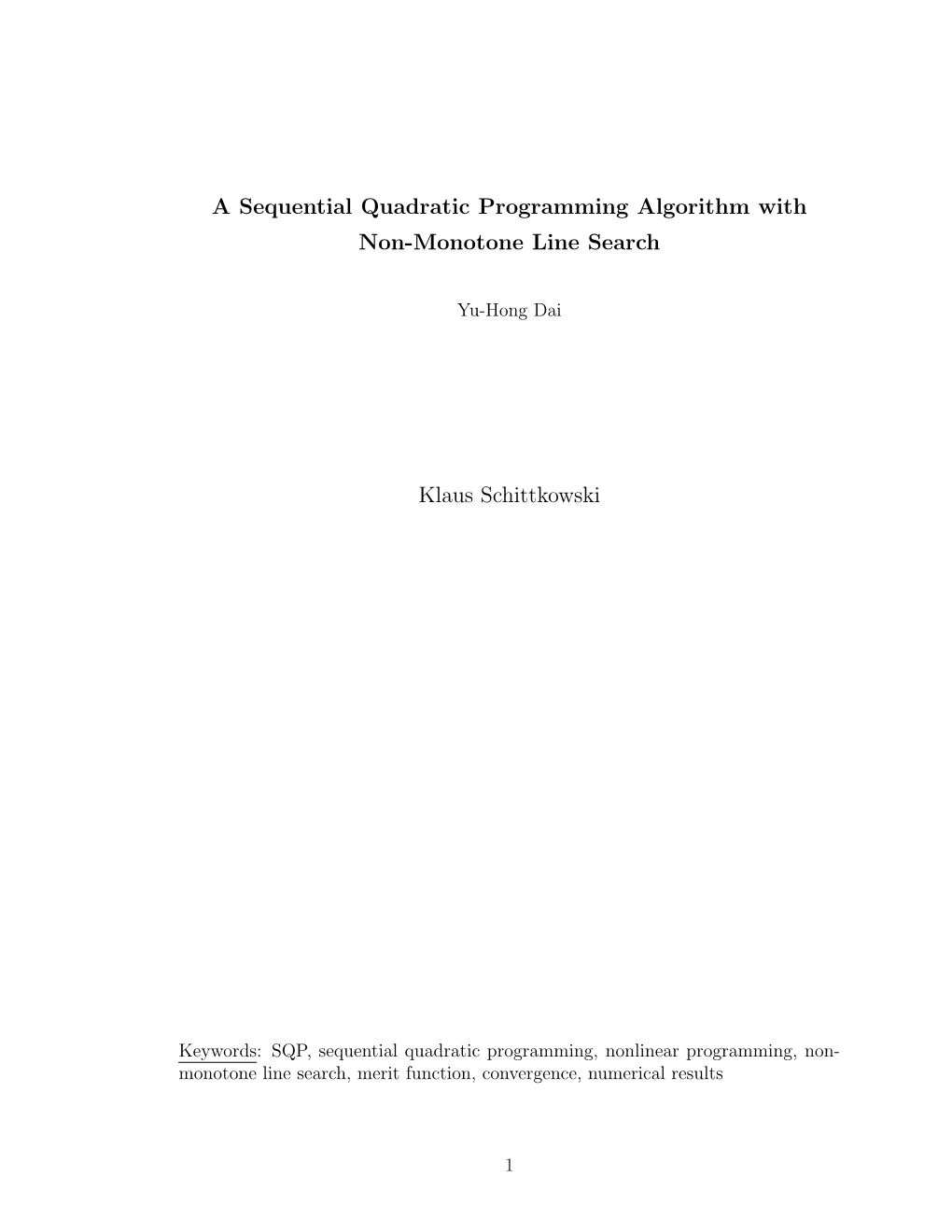 A Sequential Quadratic Programming Algorithm with Non-Monotone Line Search