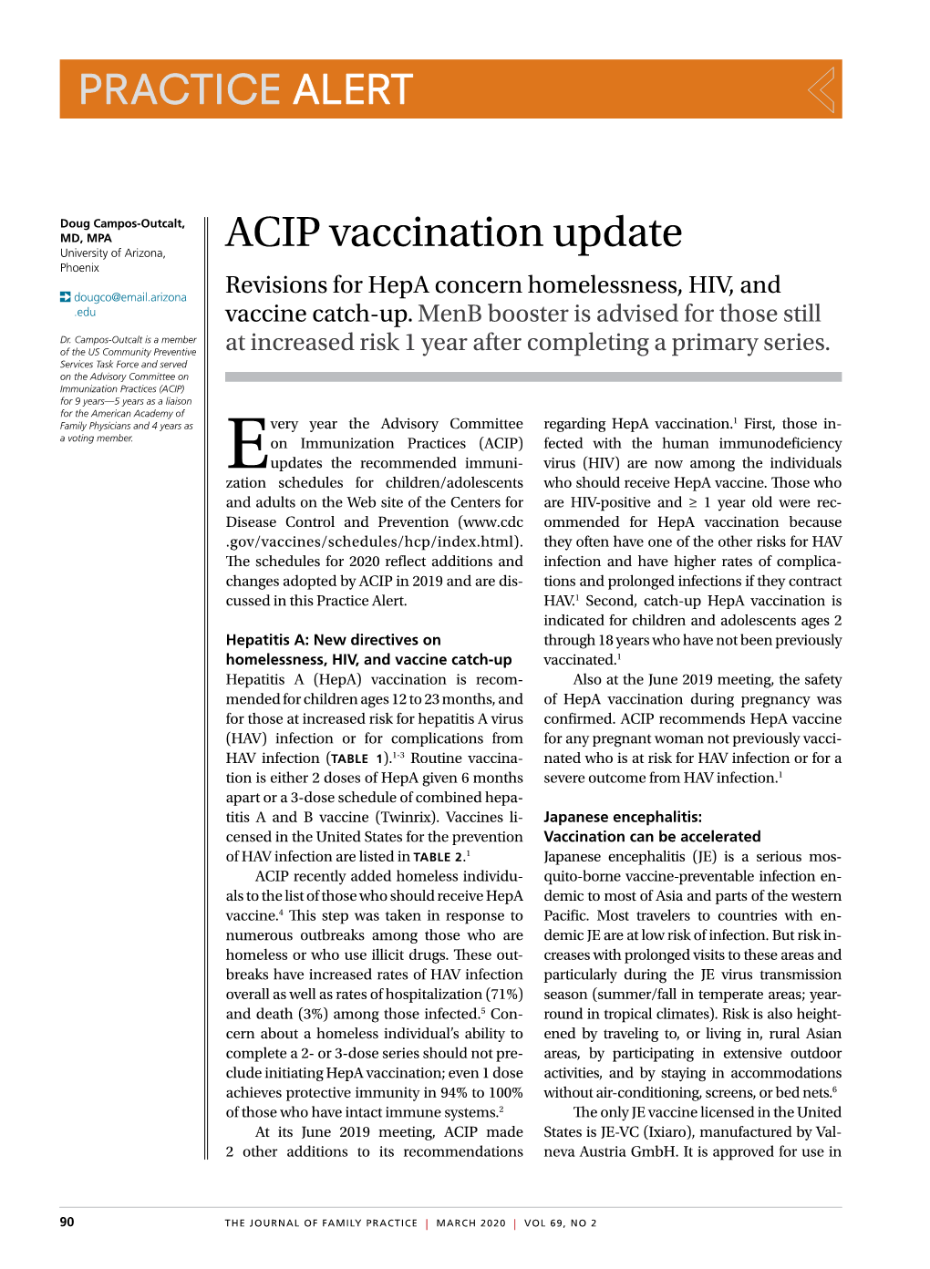 ACIP Vaccination Update University of Arizona, Phoenix