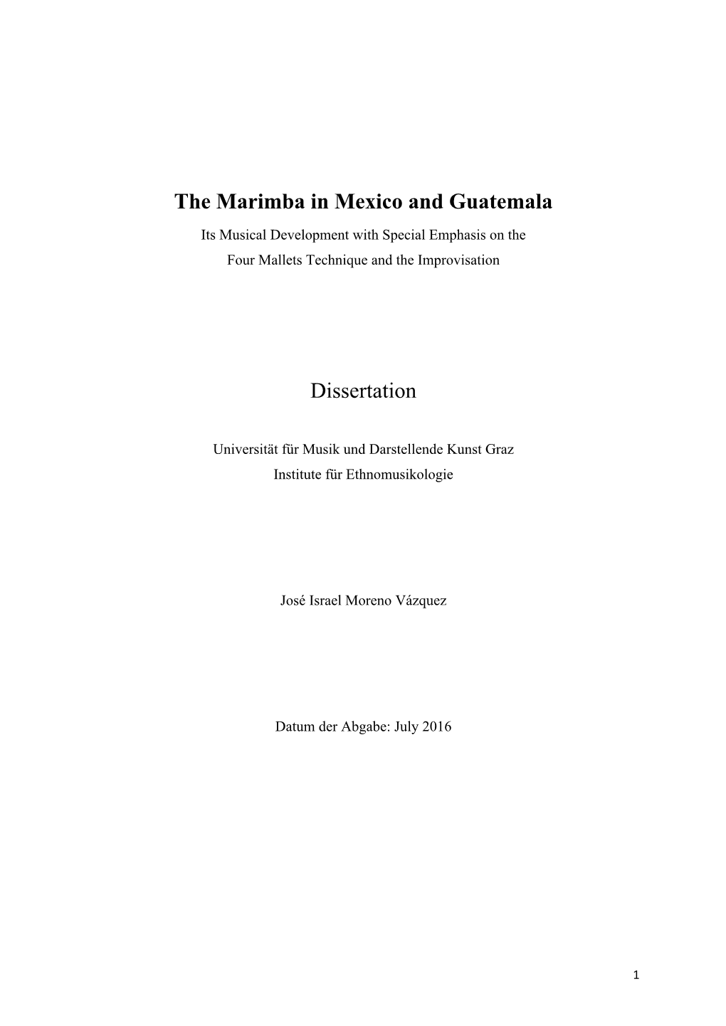 The Marimba in Mexico and Guatemala