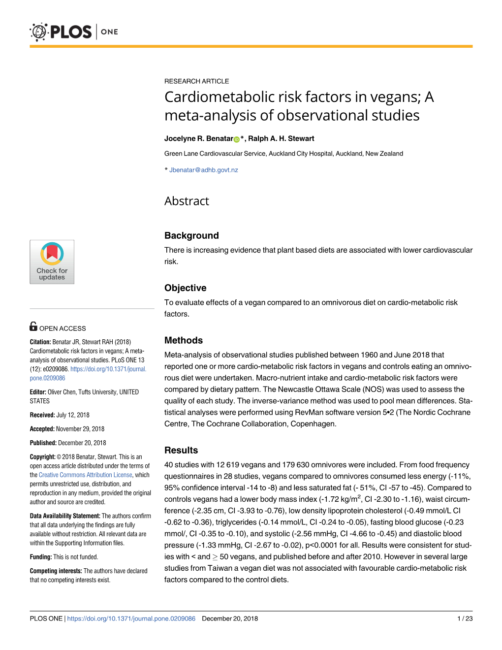 Cardiometabolic Risk Factors in Vegans; a Meta-Analysis of Observational Studies