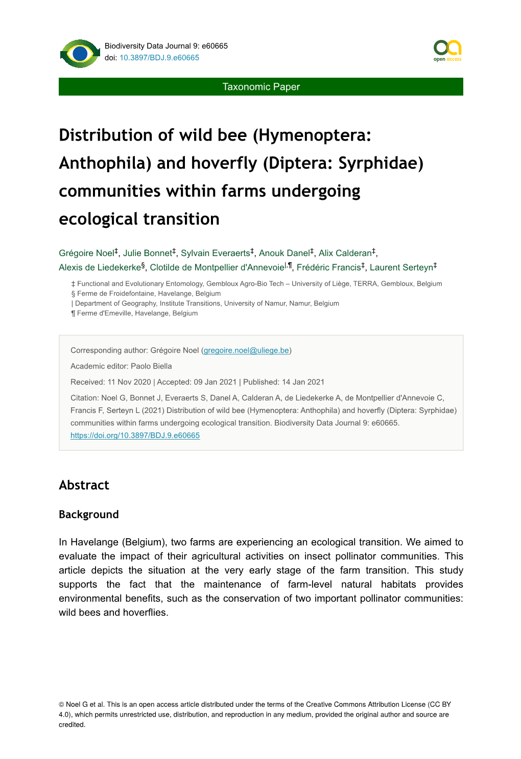 (Hymenoptera: Anthophila) and Hoverfly (Diptera: Syrphidae) Communities Within Farms Undergoing Ecological Transition