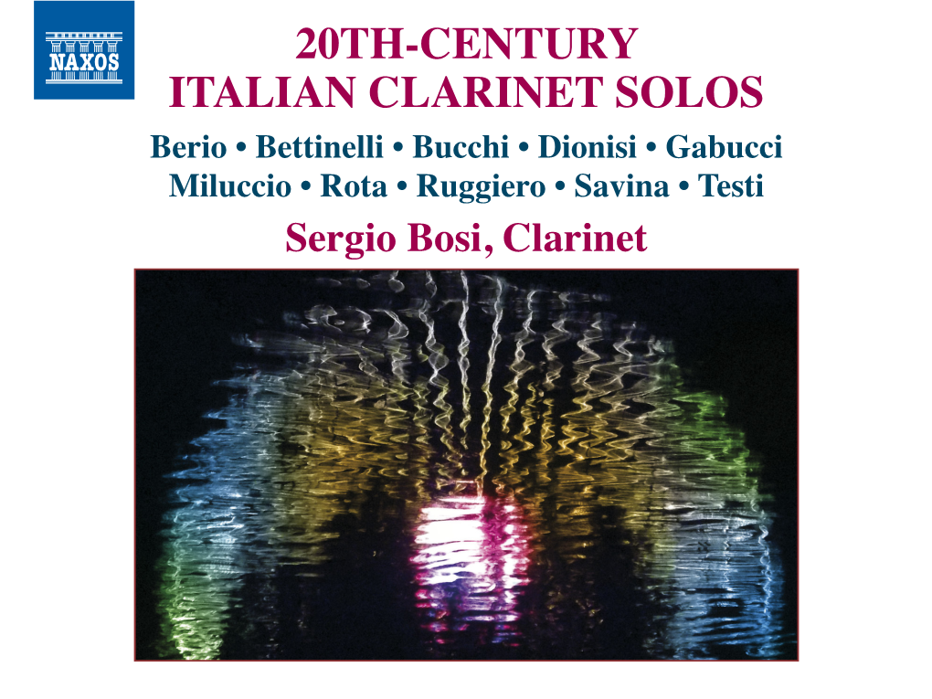 20Th-Century Italian Clarinet Solos