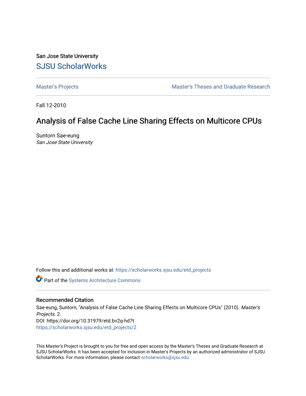 Analysis of False Cache Line Sharing Effects on Multicore Cpus