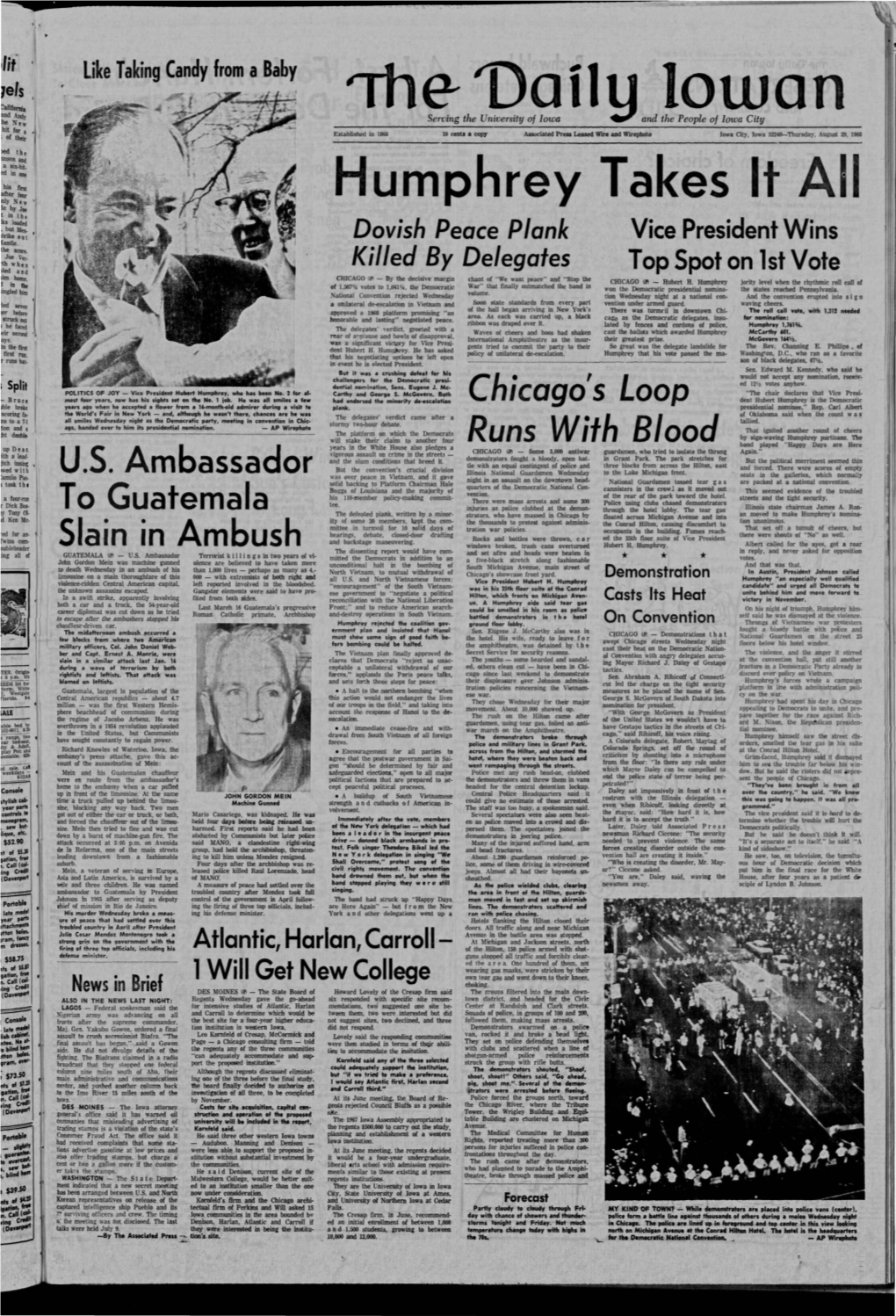 Daily Iowan (Iowa City, Iowa), 1968-08-29