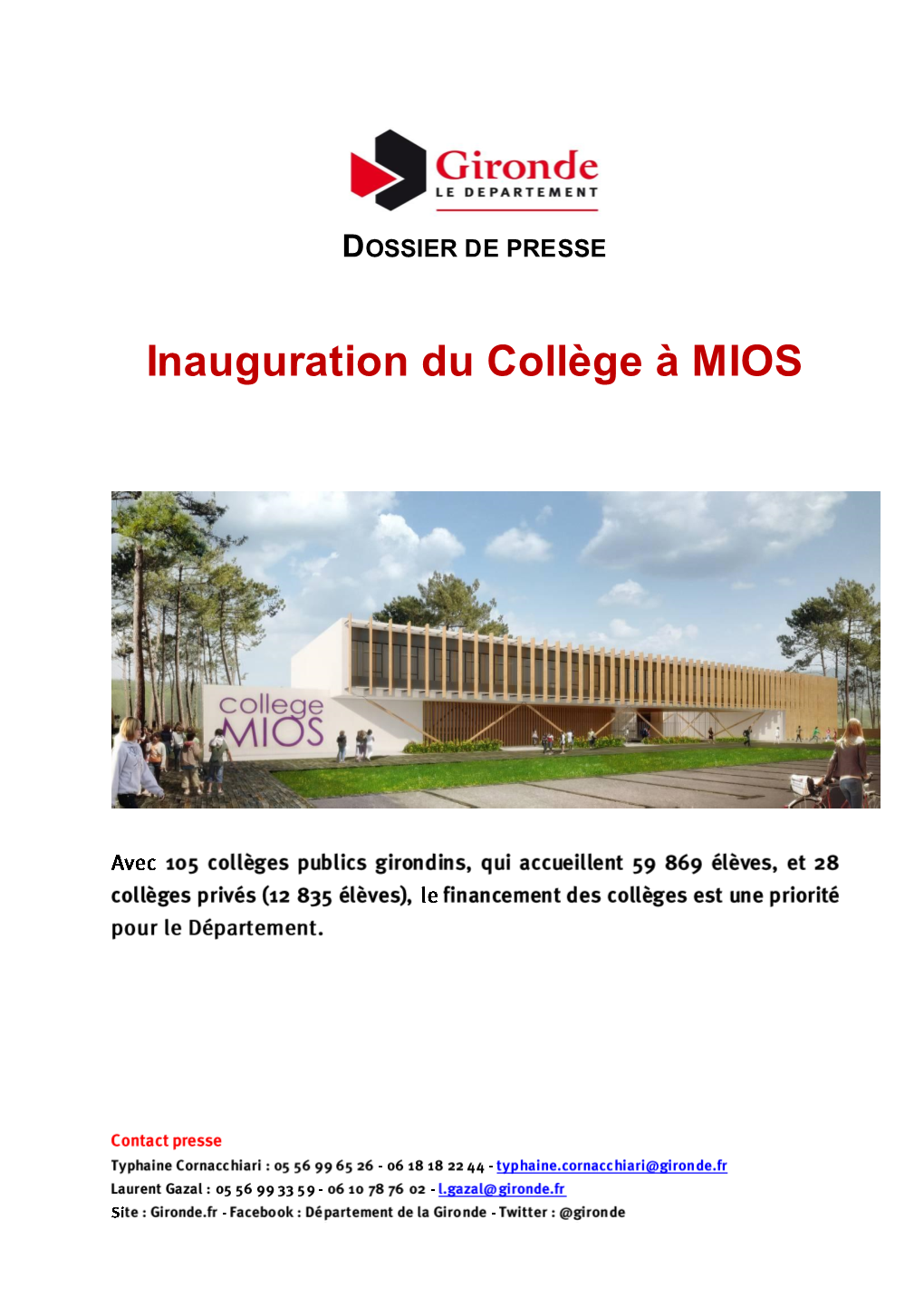 Inauguration Du Collège À MIOS