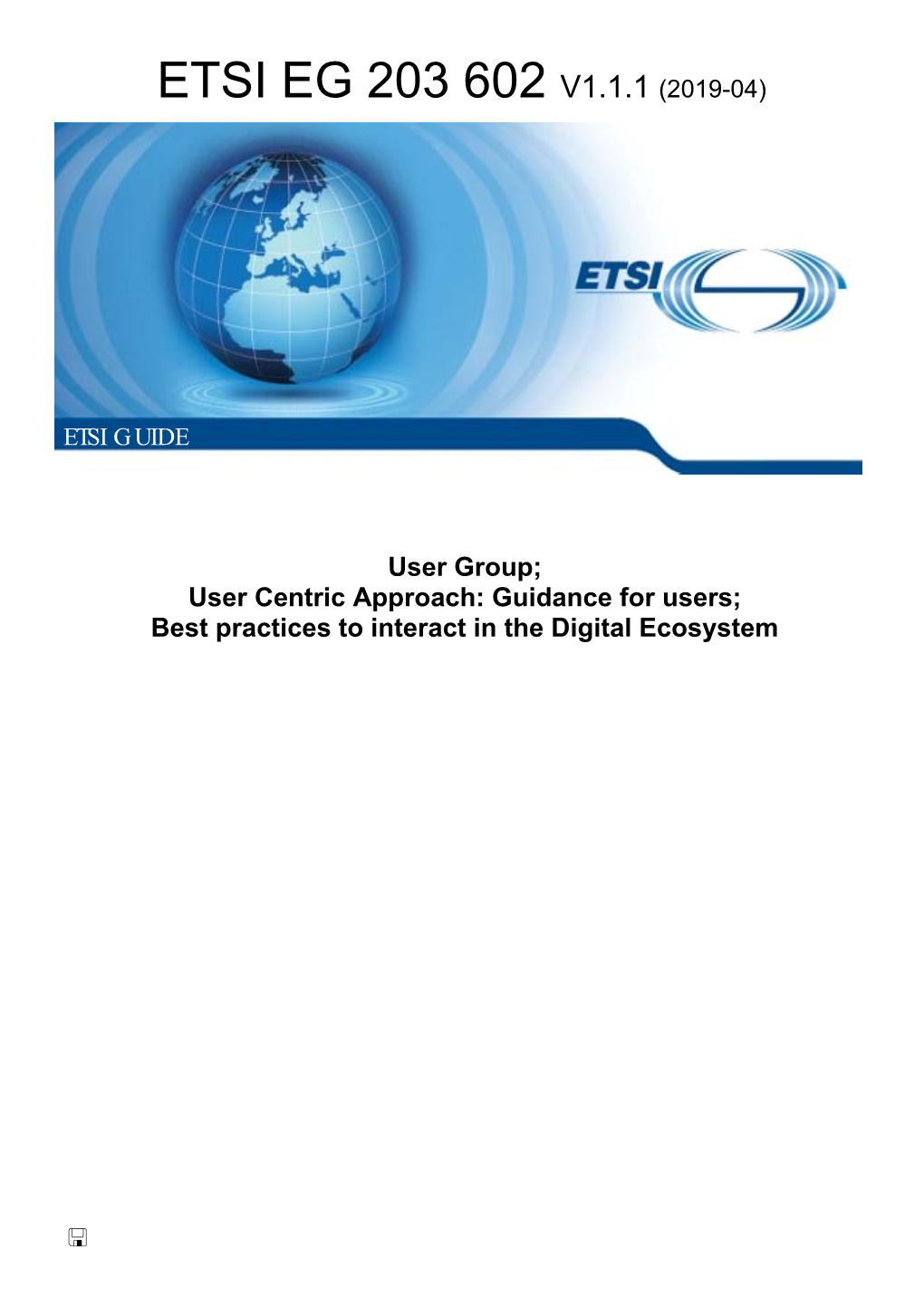 Etsi Eg 203 602 V1.1.1 (2019-04)
