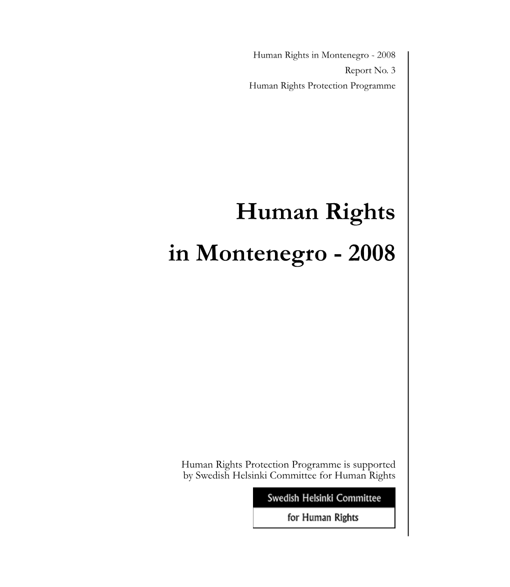 Human Rights in Montenegro 2008