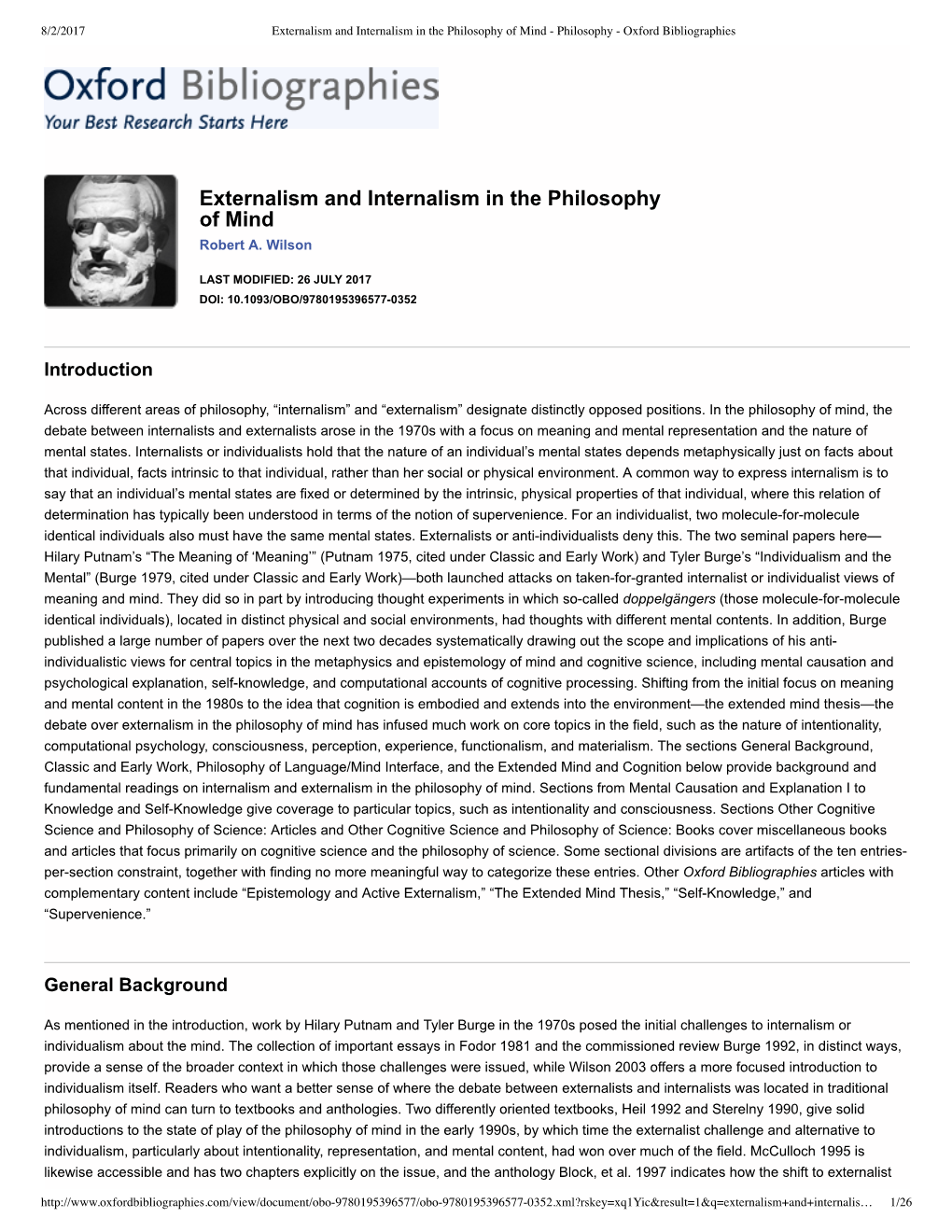 Externalism and Internalism in the Phil...D