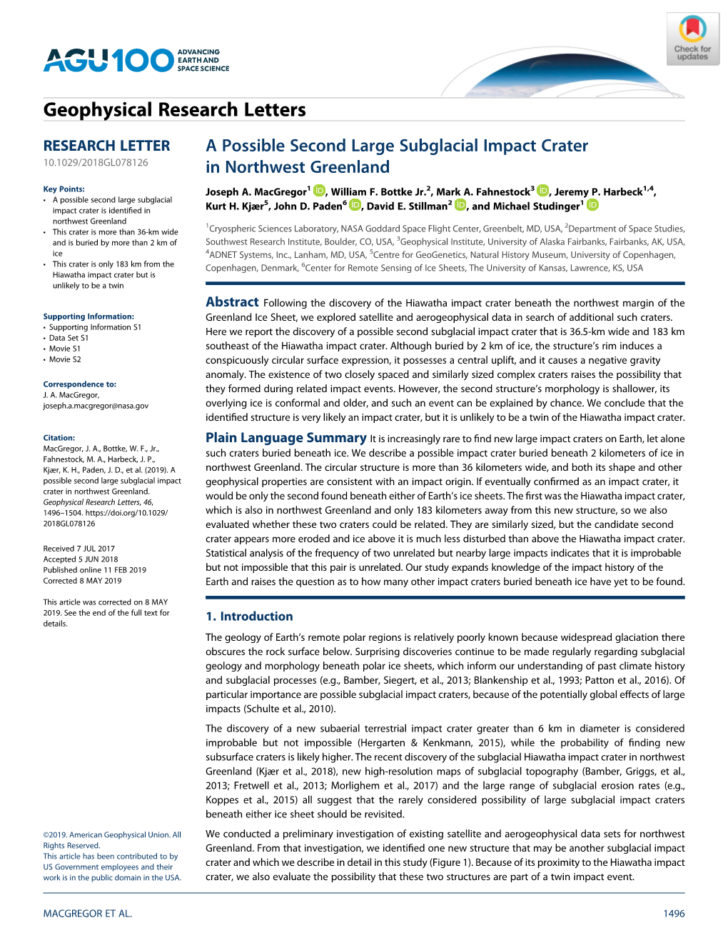 A Possible Second Large Subglacial Impact Crater in Northwest Greenland