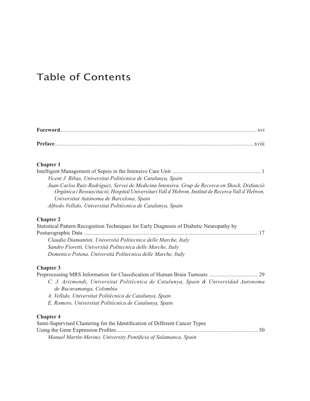 Table of Contents