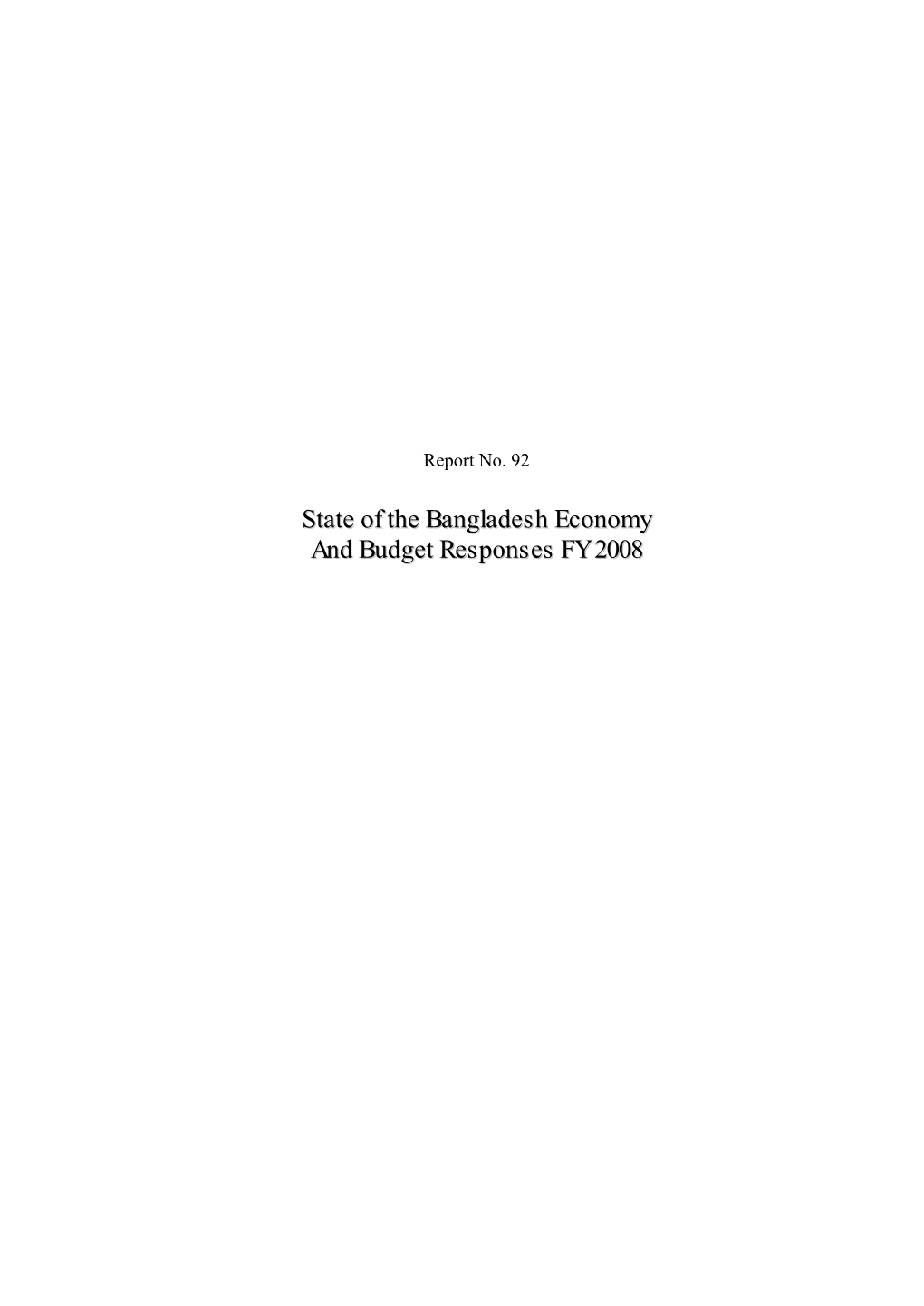 State of the Bangladesh Economy in FY06