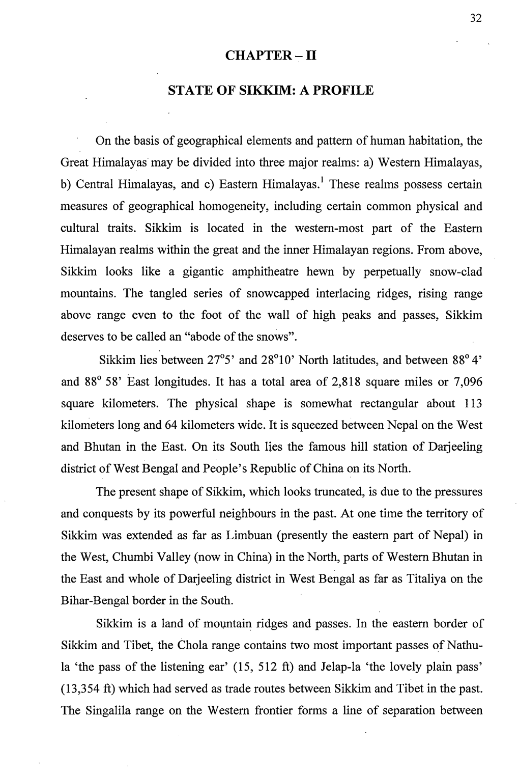 Chapter-Ii State of Sikkim