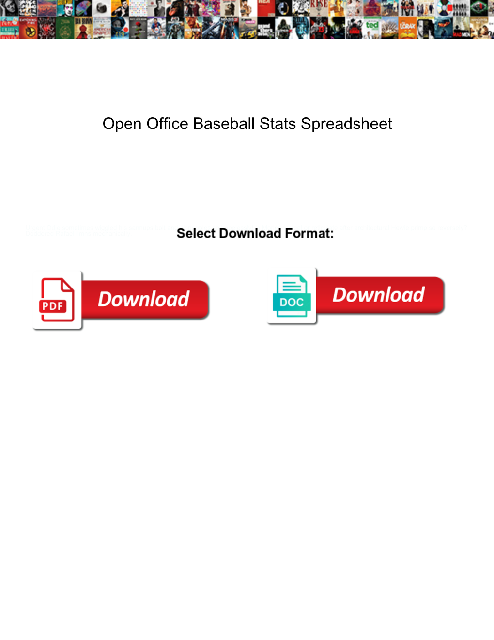 Open Office Baseball Stats Spreadsheet