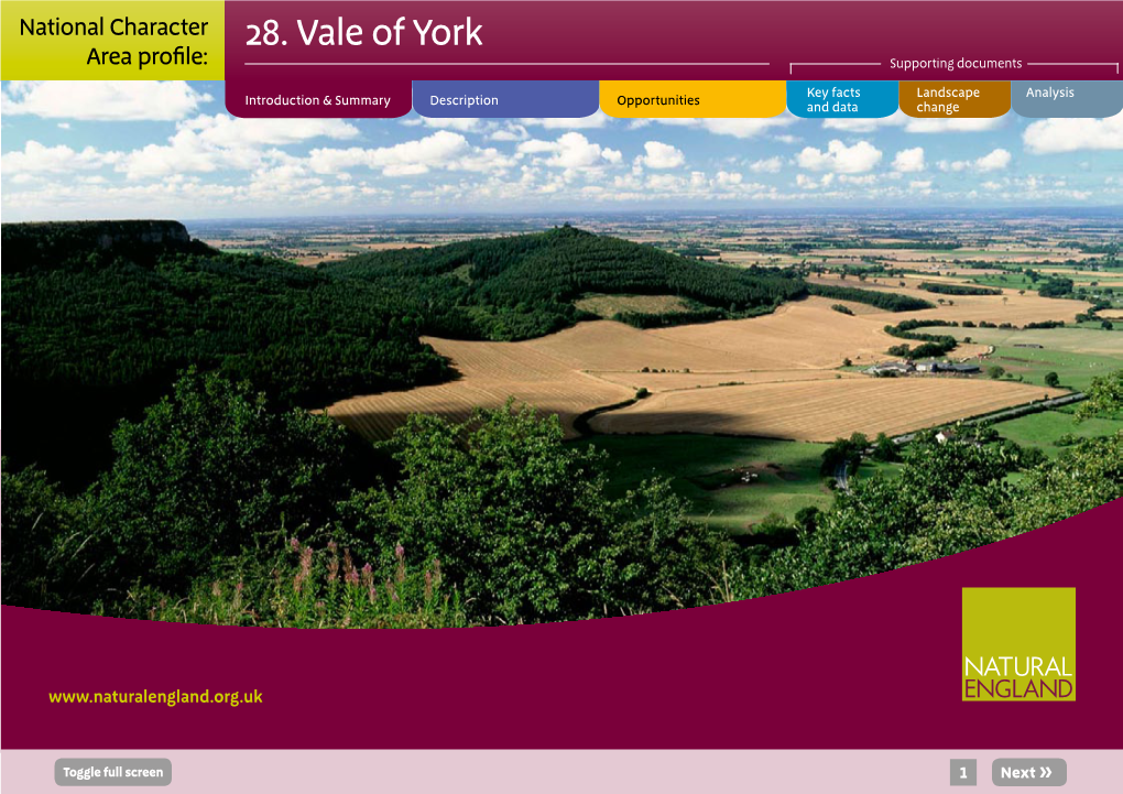 28. Vale of York Area Profile: Supporting Documents