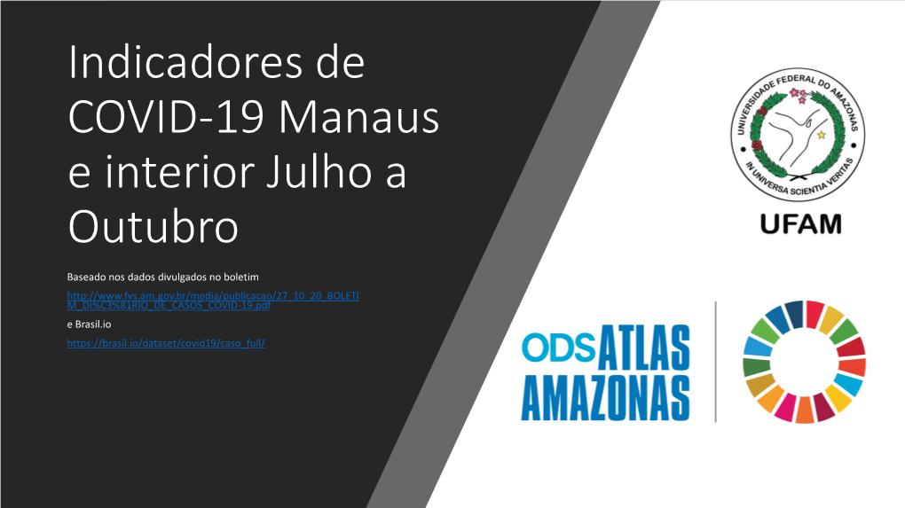 Indicadores De COVID-19 Manaus E Interior Julho a Outubro